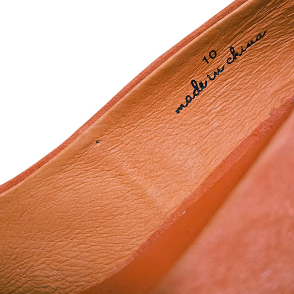 Charlotte Stone Orange Pink Chunky Rainbow Suede Heels Size 10 - Picture 8 of 8